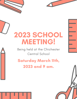 2023 School Meeting at 9 am on Saturday March 11th, 2023