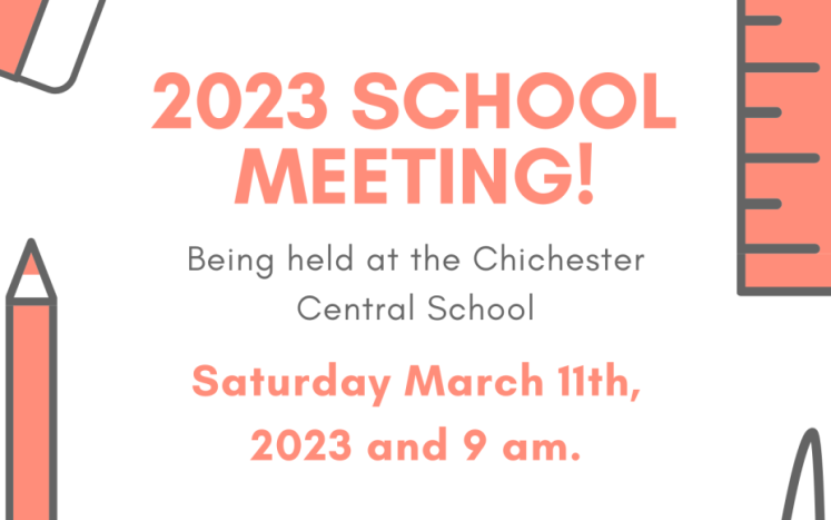 2023 School Meeting at 9 am on Saturday March 11th, 2023